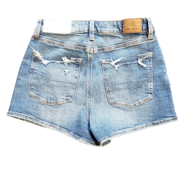 American Eagle Outfitters Blue Distressed Jean Shorts. Size 00, 24W. NWT - Picture 2 of 4